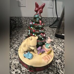 Christmas Light up Tree Figurine with Classic Pooh Bear and Piglet